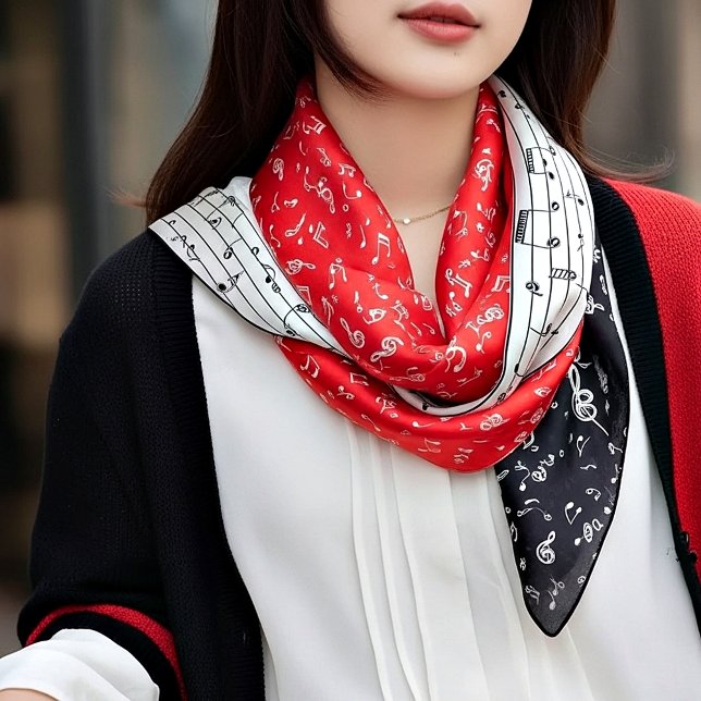 Red and black music theme scarf (Creator Uploaded)