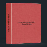 Red and black natural linen texture mini binder<br><div class="desc">Elegant red linen texture print with customizable black text. Simple,  elegant,  organic look.</div>