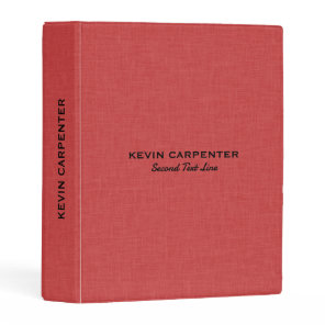 Red and black natural linen texture mini binder