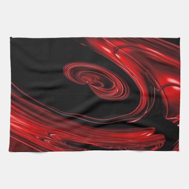 Red And Black "Nebula" Pop Art Kitchen Towel (Horizontal)