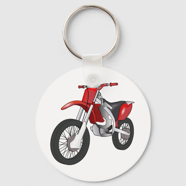 Red and Black Off-Road/Enduro Motorcycle Keychain (Front)