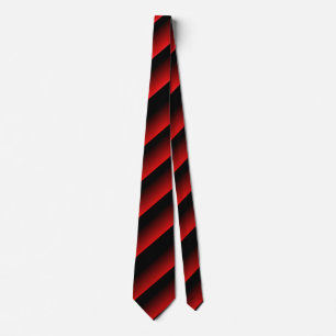 Red and Black Ombre Diagonal Stripes Neck Tie