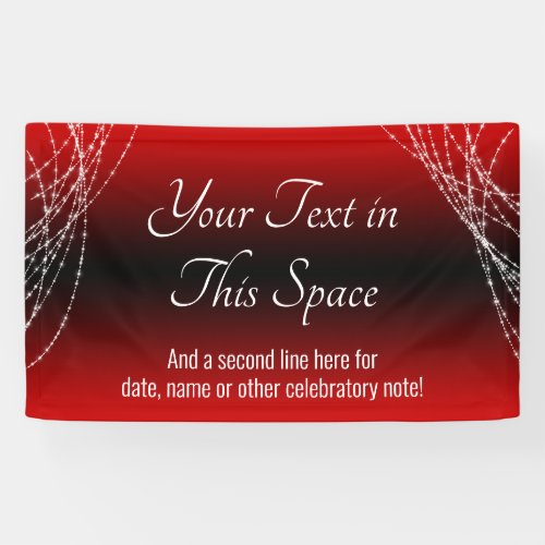 Red and Black Ombre Lights Add Your Custom Text Banner