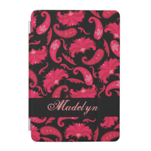 Red and Black Paisley Name Personalized iPad Mini Cover