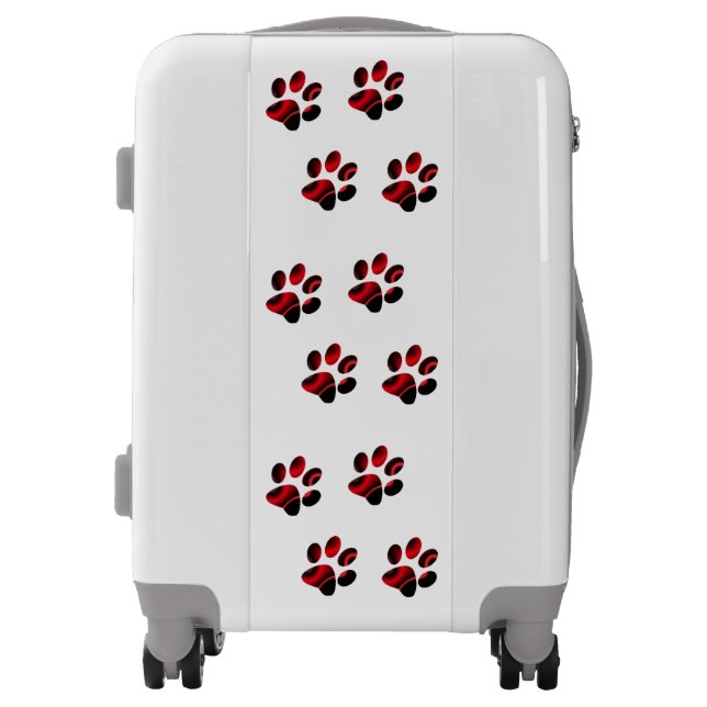 Red and Black Paw Prints Luggage (Front)