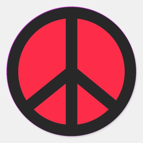 RED AND BLACK PEACE SIGN STICKER