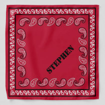 Red and Black Personalized Classic Paisley Bandana