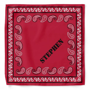 Red and Black Personalized Classic Paisley Bandana