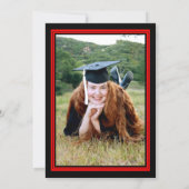 Red and Black Photo Graduation Party Invitation (Back)
