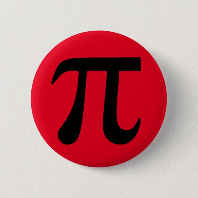Red and Black Pi Button (Front)