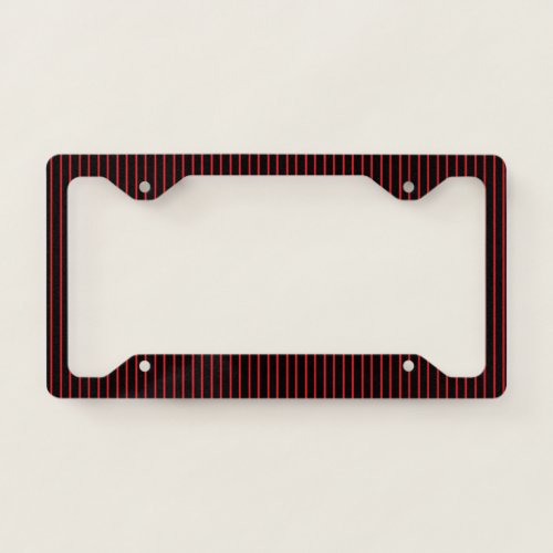 Red and Black Pinstripe License Plate Frame