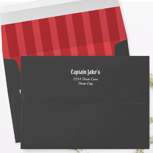 Red and Black Pirate Return Address Custom Envelope