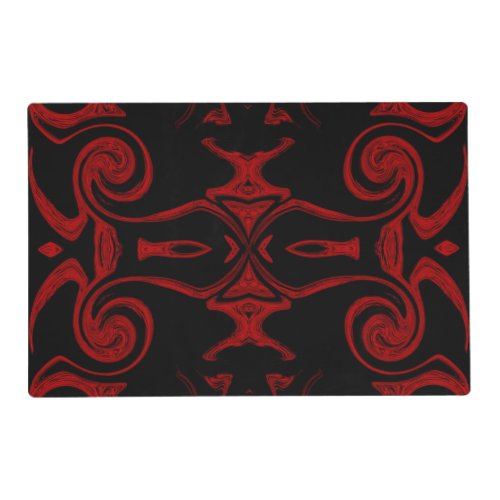 red and black placemat