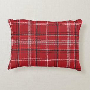 Red and Black Plaid Buffalo Check Pattern  Accent Pillow