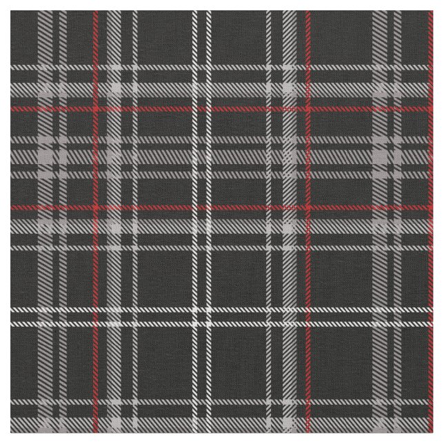 Red and Black Plaid Buffalo Check Pattern Fabric (Close Up)