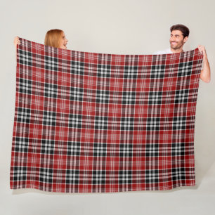 Red and Black Plaid Buffalo Check Pattern Fleece Blanket