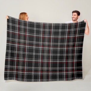Red and Black Plaid Buffalo Check Pattern Fleece Blanket