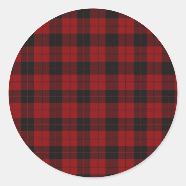 Red and Black Plaid Envelope Seal Stickers (Front)