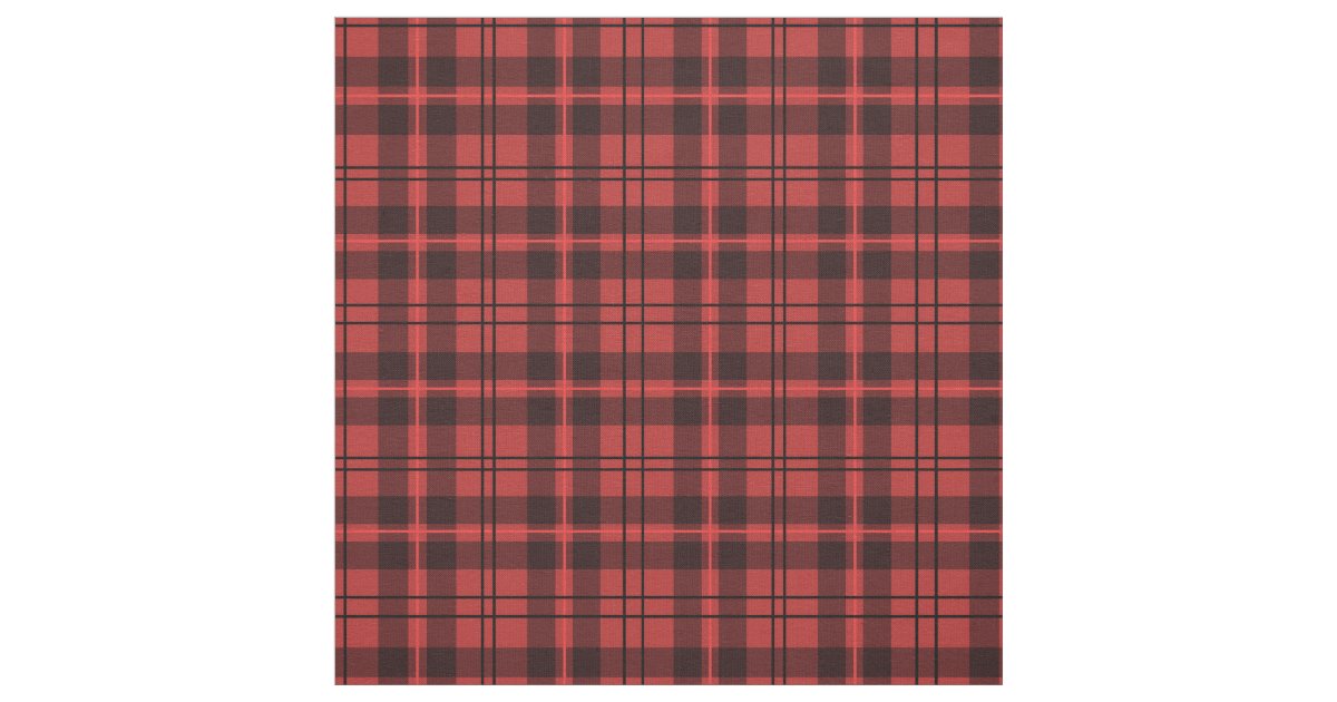 Red and Black Plaid Fabric | Zazzle