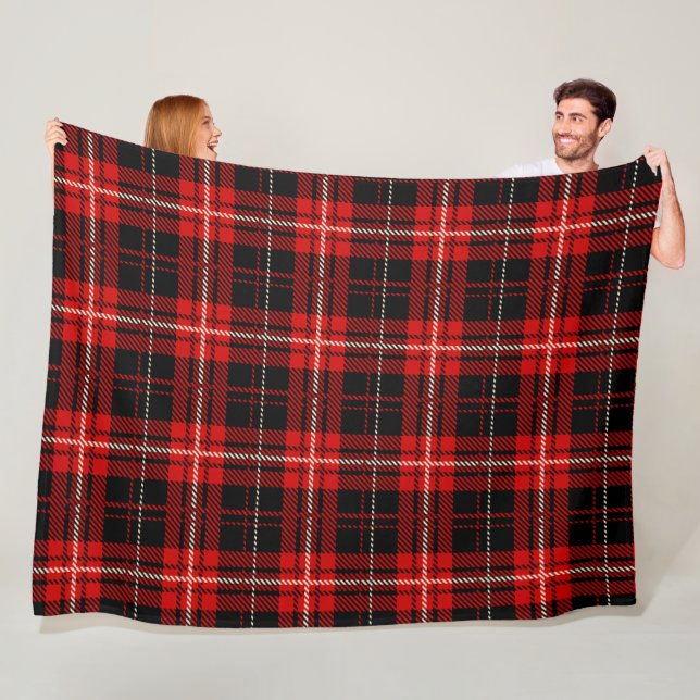 Red and Black Plaid Fleece Blanket (In Situ)