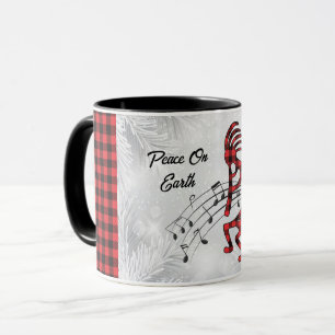 Red And Black Plaid Kokopelli Mug
