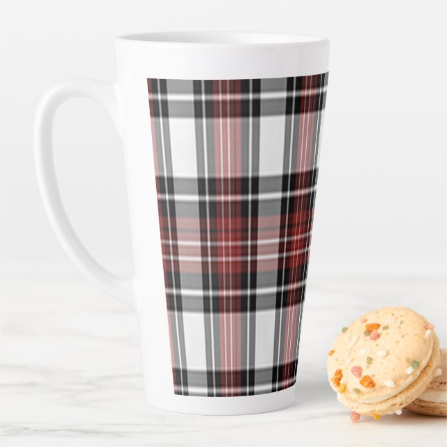 Red And Black Plaid Latte Mug (In Situ)