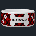 Red and Black Plaid - Pet Bowl<br><div class="desc">Pet Bowl. Featuring a beautiful Red and Black Plaid pattern ready for you to personalize. ✔NOTE: ONLY CHANGE THE TEMPLATE AREAS NEEDED! 😀 If needed, you can remove the text and start fresh adding whatever text and font you like. 📌If you need further customization, please click the "Click to Customize...</div>