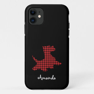 Red and Black Plaid Scottie Dog Cell Phone Cover
