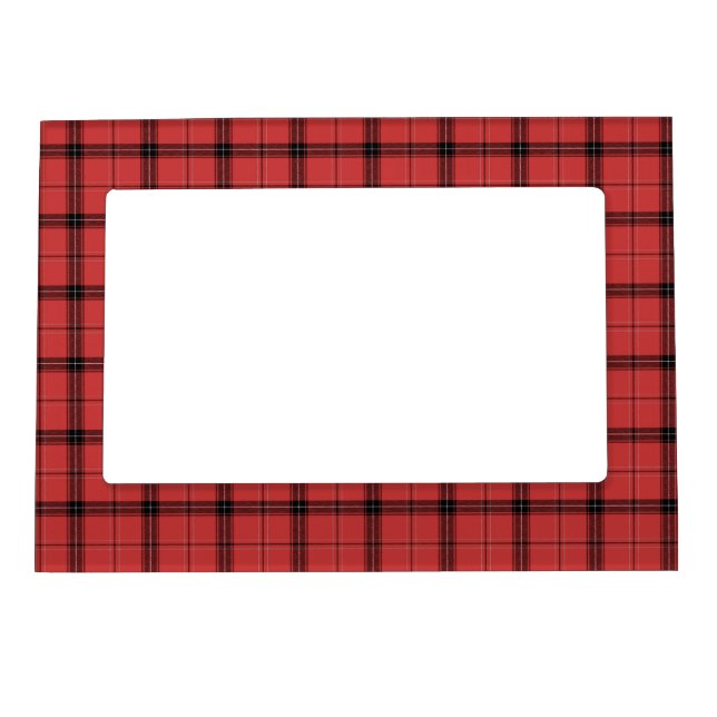 Red and Black Plaid Tartan Beautiful Pattern Magnetic Picture Frame (Front)