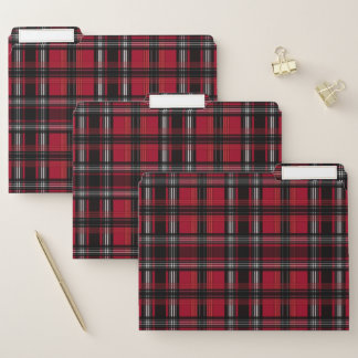 Red And Black Plaid Tartan Pattern File Folder