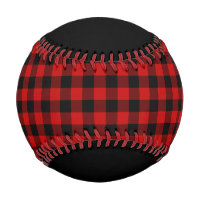 Red and Black Checkered Custom Baseball, Zazzle