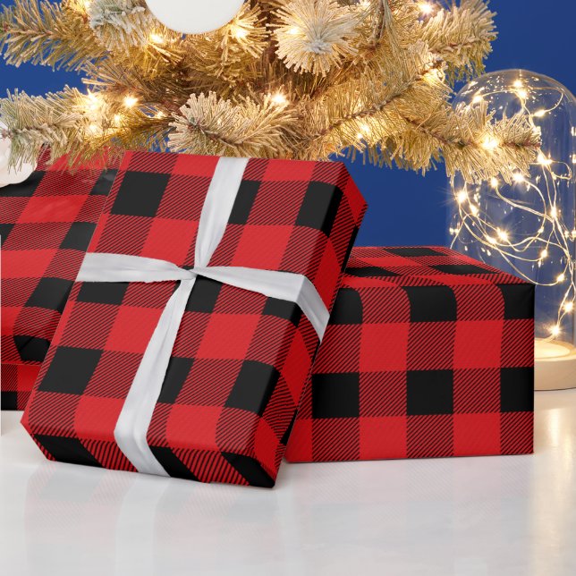 Red and Black Plaid Wrapping Paper (Holidays)