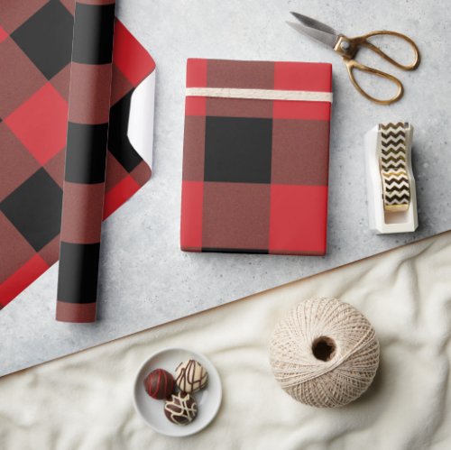 Red and Black Plaid Wrapping Paper 