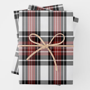 Red And Black Plaid Wrapping Paper Sheets