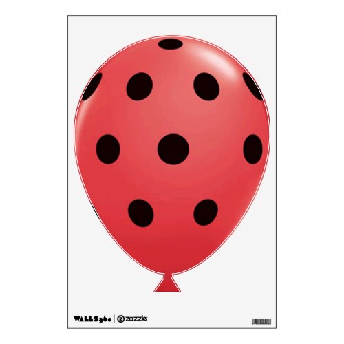 Red and Black Polka Dot Balloon Wall Decal