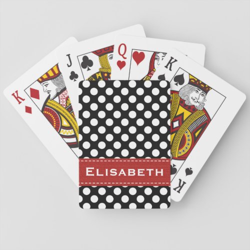 Red and Black Polka Dot Bicycle Playing Cards