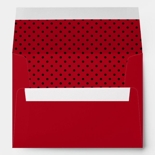 Red and Black Polka Dot Envelope (Back (Bottom))