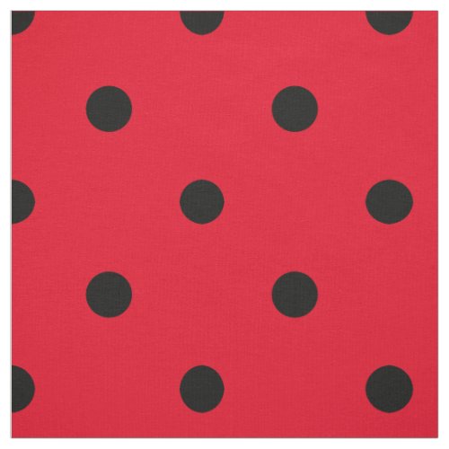Red and Black Polka Dot Pattern Fabric