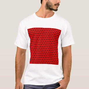 Red and Black Polka Dot Pattern. Spotty. T-Shirt