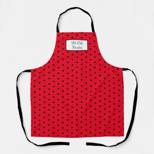 Red and Black Polka Dot Personalized Apron