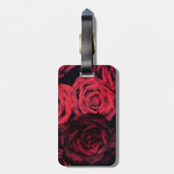 Red And Black Polka Dot Roses Luggage Tag by KPattersonDesign at Zazzle