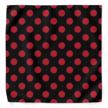 Red And Black Polka Dots Bandana by FarmingBackwards at Zazzle