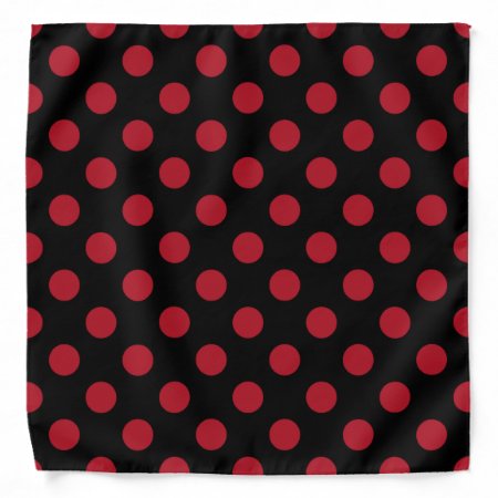 Red And Black Polka Dots Bandana