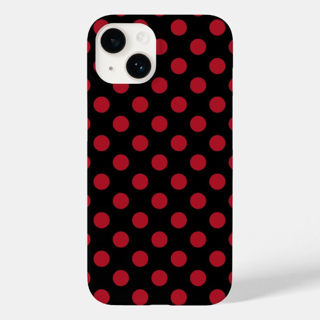 Red and black polka dots Case-Mate iPhone case (Back)