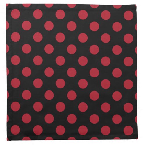 Red and black polka dots cloth napkin