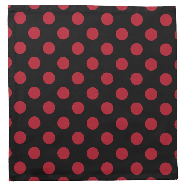 Red and black polka dots cloth napkin (Front)