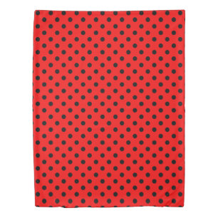 Red and Black Polka Dots Duvet Cover
