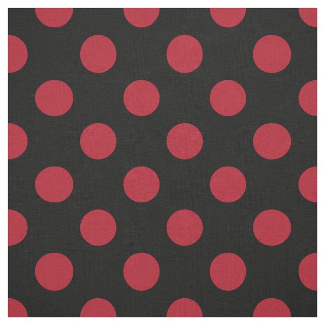 Red and black polka dots fabric (Swatch)