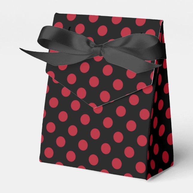Red and black polka dots favor boxes (Front Side)