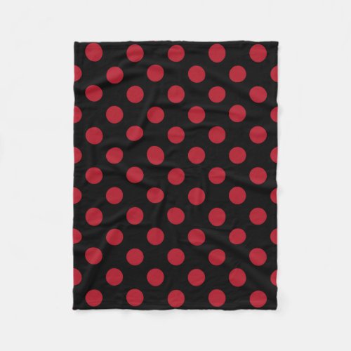 Red and black polka dots fleece blanket